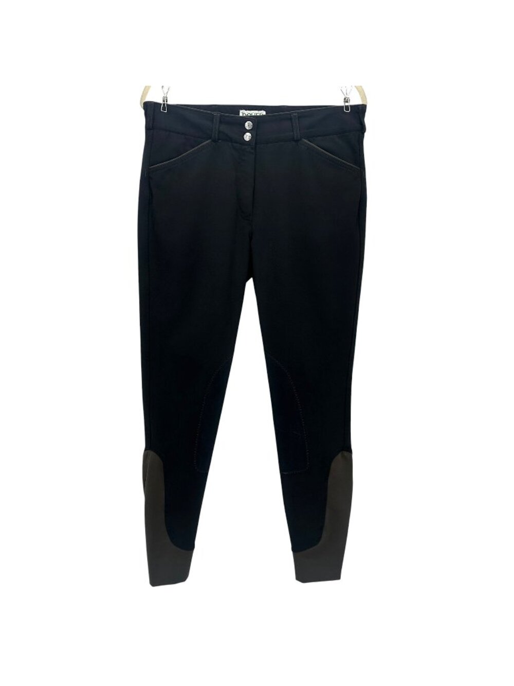 Dover Saddlery Womens 30 Pants Equestrian Breeches High Rise Skinny Black Brown